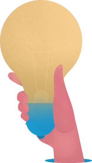 mão segurando uma lâmpada